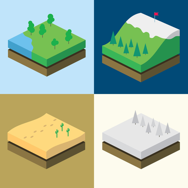 landscape icon set - Vector, Image