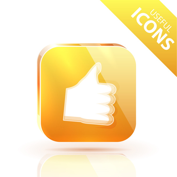 Botón metálico amarillo brillante naranja
 - Vector, Imagen