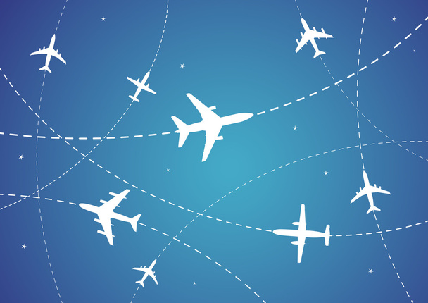 vliegtuig routes - Vector, afbeelding