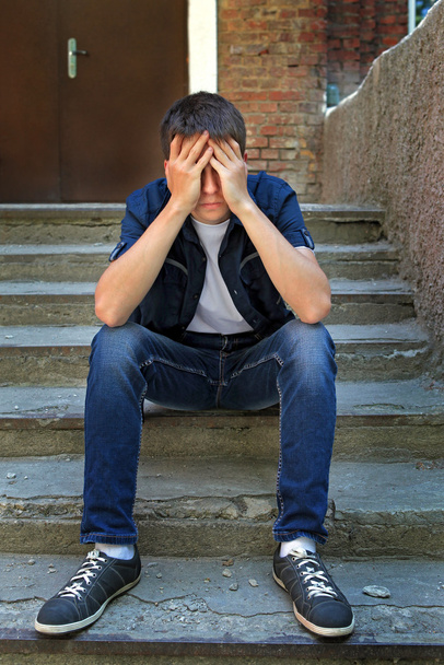 Sad Young Man outdoor - Fotó, kép