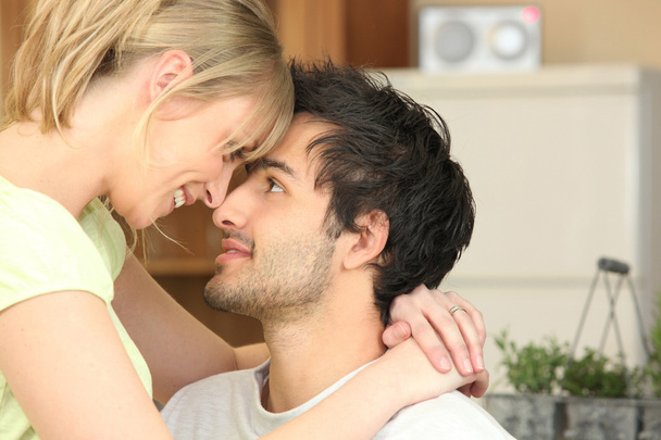 Young woman staring at her boyfriend tenderly - Foto, Imagem