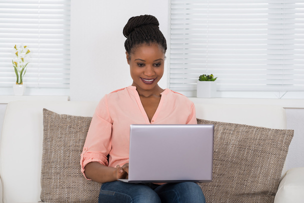 Young Woman Using Laptop - Photo, image