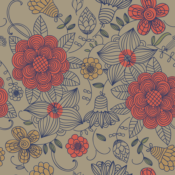 Seamless vector texture with flowers - Wektor, obraz