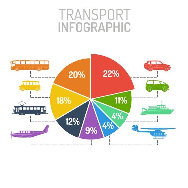 Transport infographic chart - Vettoriali, immagini