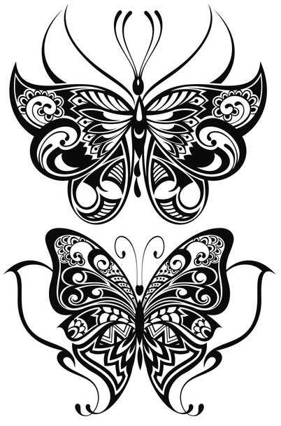 Decorative two butterflies - Vetor, Imagem
