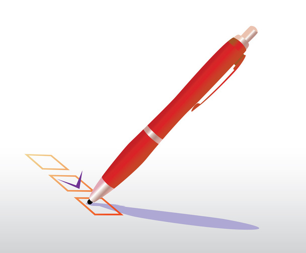 Checkbox with pen - Vector, Image