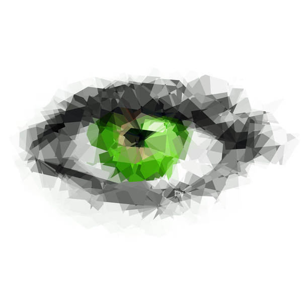 Female eye created from polygons - Vector, Image