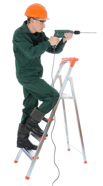 Worker with drill - Φωτογραφία, εικόνα