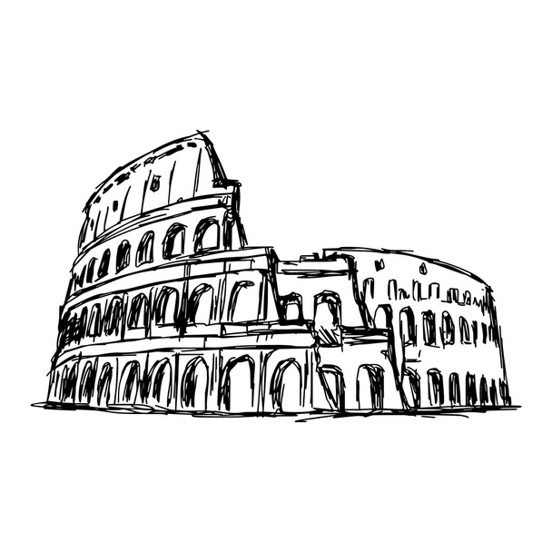Illustration Vektor Doodle Hand gezeichnet von Skizze des römischen Kolosses - Vektor, Bild