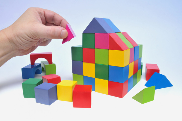 Oyuncak blokları ile ev - Fotoğraf, Görsel