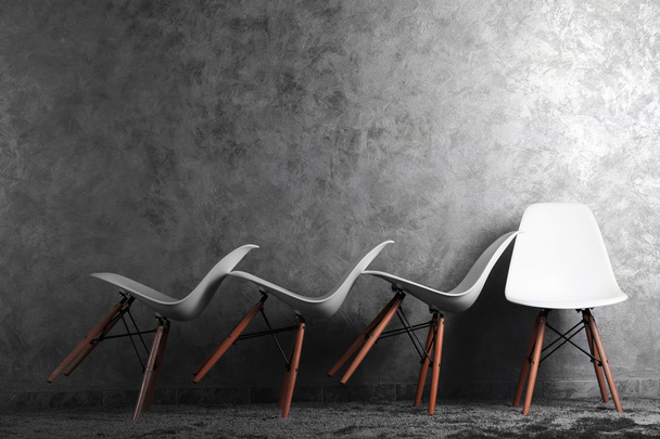 Stylish conception with white chairs  - 写真・画像