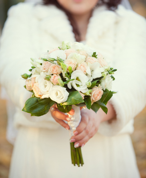 Pink and white wedding bouquet - Photo, image