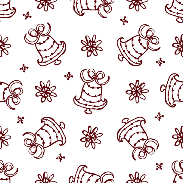 Christmas seamless pattern with bells - Vector, Image