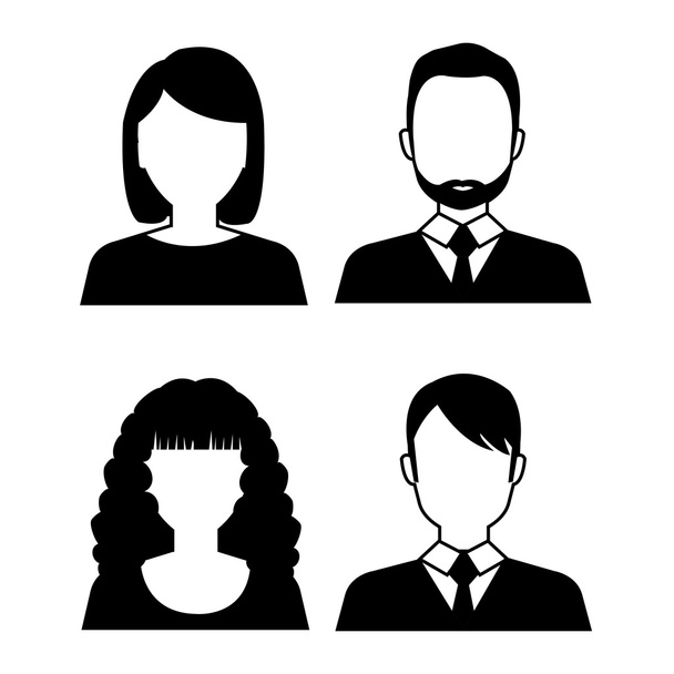 Young people avatar silhouette - Vector, Image