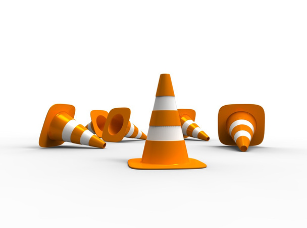 Cones de tráfego
 - Foto, Imagem
