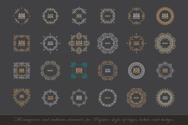 Monogramas y elementos emblemas
 - Vector, imagen