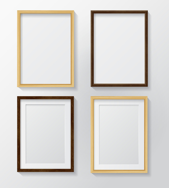 White and Black Blank Picture Frames - Vector, Image