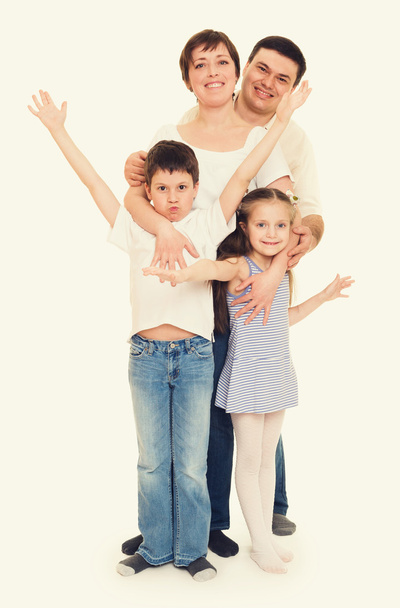 happy family in studio - Valokuva, kuva