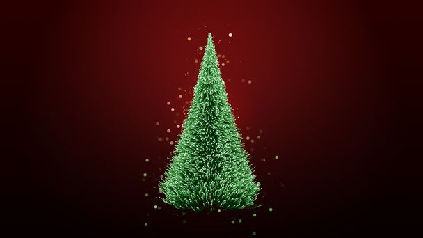 glowing green christmas tree with sparkles - Photo, Image