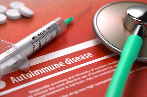 Autoimmune disease - Printed Diagnosis. Medical Concept. - Zdjęcie, obraz