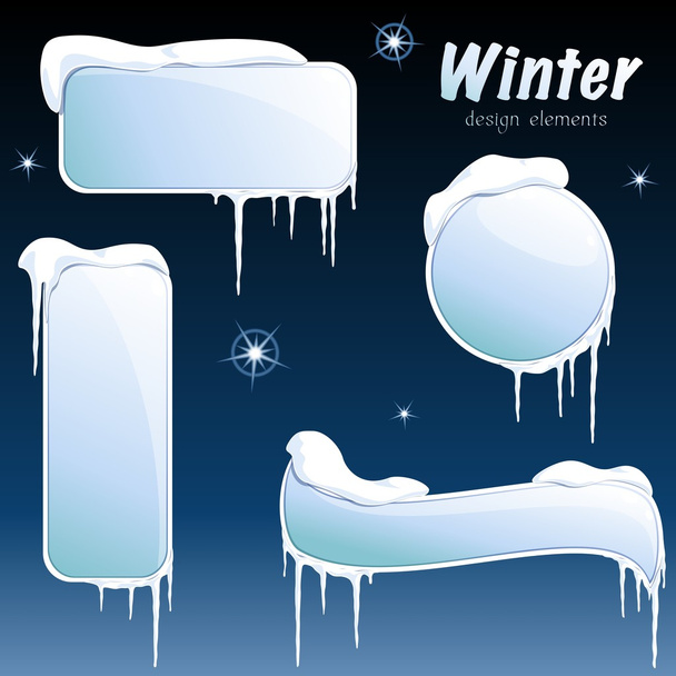 Collection of glossy winter banners - Wektor, obraz