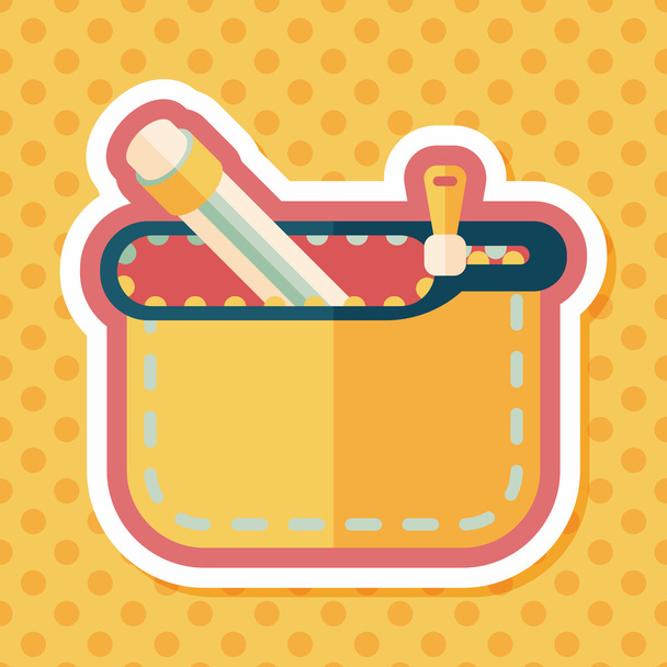 pencil box flat icon with long shadow,eps10 - Vector, Image