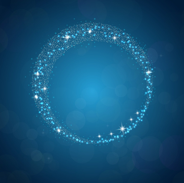 Sparkles frame abstract on blue background - Vector, Image