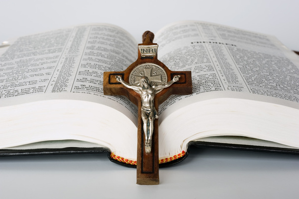 Bible with Cross - Photo, Image