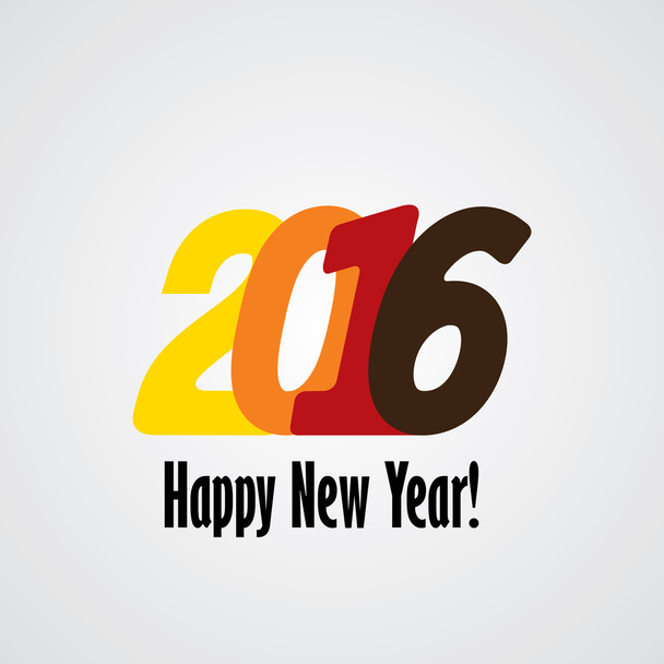 šťastný nový rok 2016 vektorové ikony designu v červené žluté oranžové - Vektor, obrázek