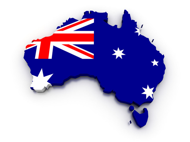 Austrália mapa da bandeira - Foto, Imagem