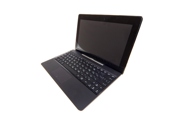 Black laptop isolated on white background - Foto, imagen