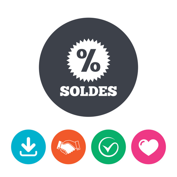 Soldes - Sale in French sign - Διάνυσμα, εικόνα