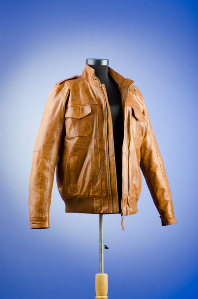 Brown leather jacket in fashion concept - Photo, Image