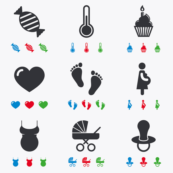 Pregnancy, maternity and baby care icons. - Вектор,изображение