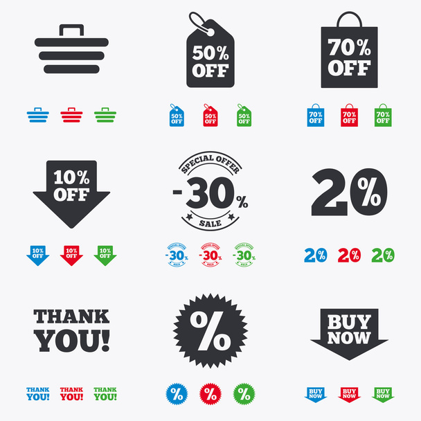 Sale discounts icons - Vector, afbeelding