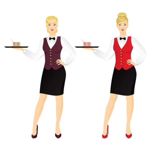 waitress in  uniform - Vector, Image
