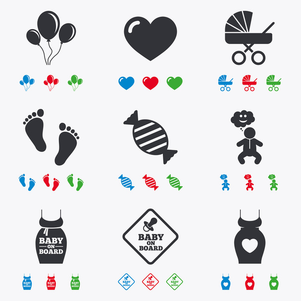 Pregnancy, maternity and baby care icons. - Vecteur, image