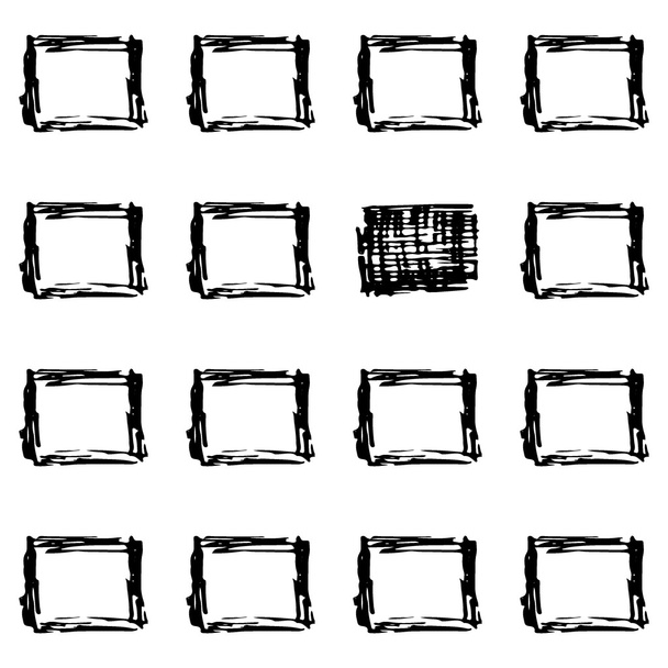 hand-drawn doodle seamless pattern with square shapes - Vector, Image