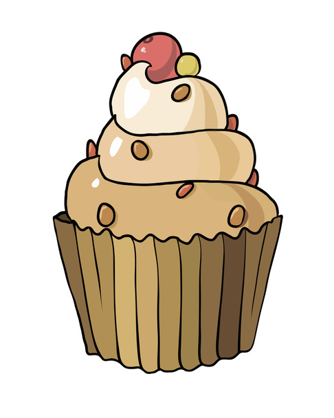 cupcake isolated on white background - Vector, Image