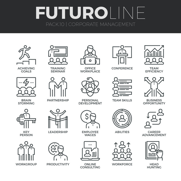 Corporate Management  Icons Set - Vector, afbeelding