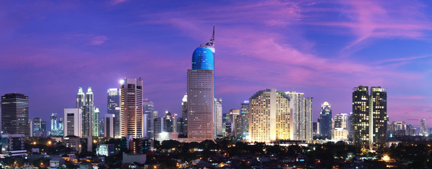 Jakarta stad zonsondergang - Foto, afbeelding
