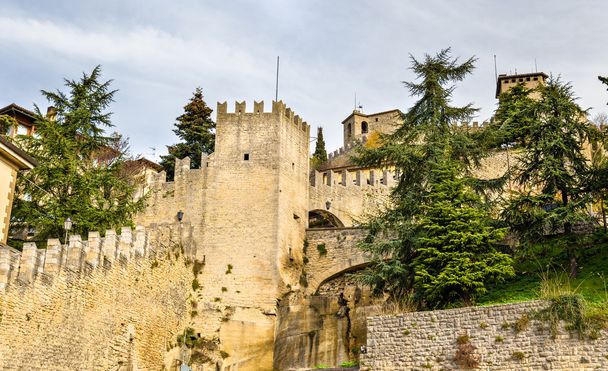 View of city walls of San Marino - Photo, Image