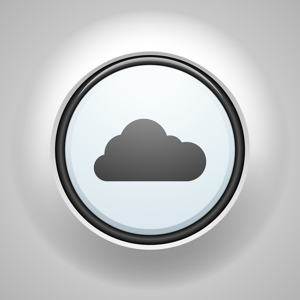 Chmura przycisk sygn ikona - Wektor, obraz