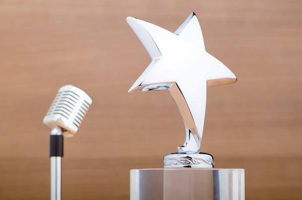 Star award against wooden background - Photo, Image