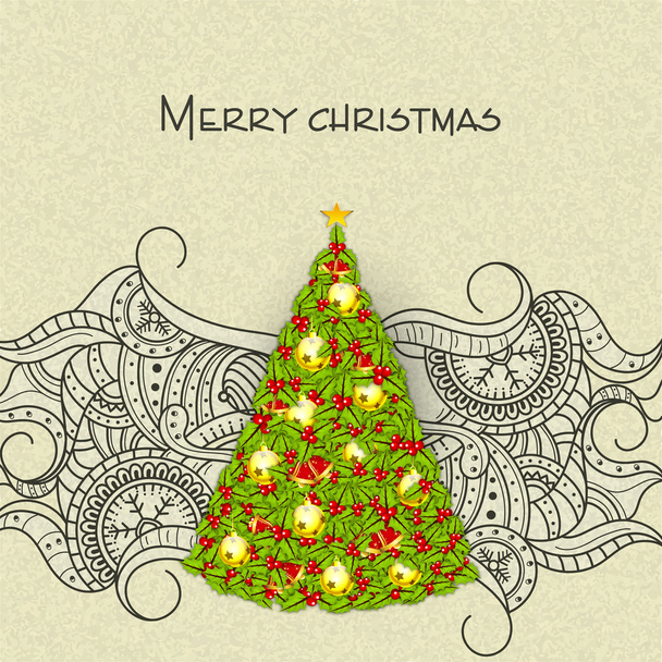 Cartão de felicitações para a celebração de Feliz Natal
. - Vetor, Imagem