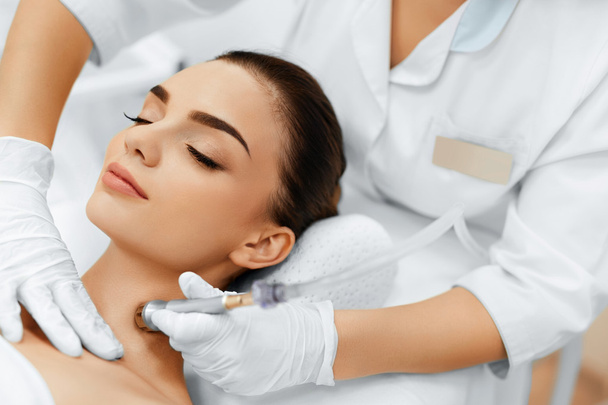 Face Skin Care. Diamond Microdermabrasion Peeling Treatment, Bea - Photo, image