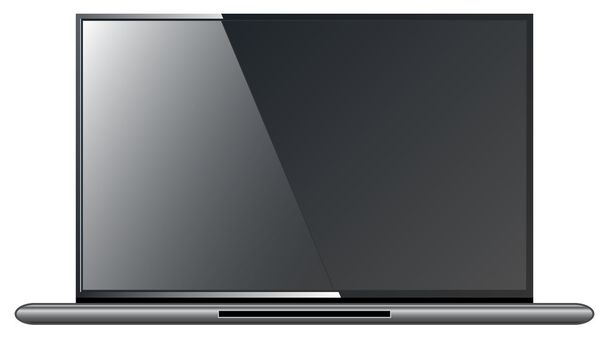 Moderne zwarte metalen zakelijke laptop - Vector, afbeelding