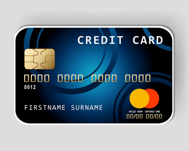 Blue credit card.Banking concept - Vector, Image