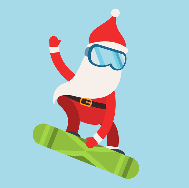 Cartoon extreme Santa snowboarder - Вектор, зображення