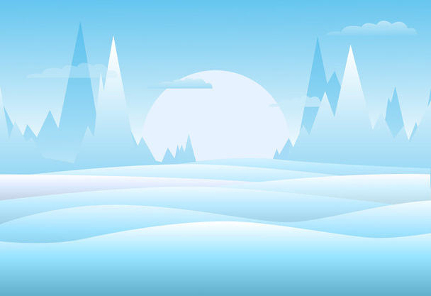 Вектор. Зимовий пейзаж з горами, хмарами та засніженими пагорбами
 - Вектор, зображення